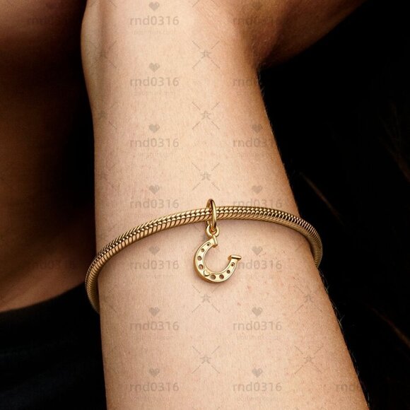 Pandora Lucky Horseshoe Dangle Charm|Gold - Picture 2 of 2